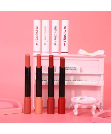 4pcs/set Cigarette Shape Lipstick Set Matte Long Lasting No Fading Lip Makeup Cosmetic Lips Fuller Makeup Set Kit Long Lasting Waterproof - Buy Online on GoSupps.com