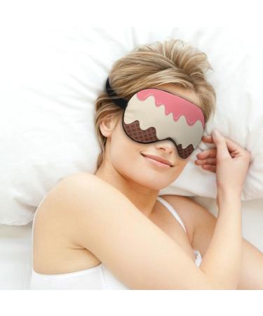 Soft Blackout Eye Mask for Sleeping - Adjustable Straps & Light Chocolate Cream Design for Women | Travel-Friendly No Pressure Eye Mask - Buy Online on GoSupps.com