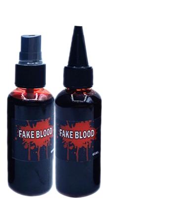 Blood Dummy Make-Up 2 Pcs 60ml Realistic Blood for Stage Makeup and Cosplay Halloween Cosplay Supplies for Masquerade Theatre Performance Short Film Escape Room Theme Party