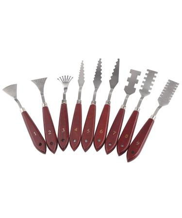9PCS Professional Stainless Steel Palette Scraper Set Spatula Palette Knife Painting Mixing Scraper Set for Painting Palette Knife Kit Paint Art