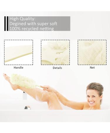 Long Handle Back Scrubber Loofah Brush for Shower | Bath Brush for Women Men | Exfoliating Body Scrubber for Skin Care - Buy Online on GoSupps.com