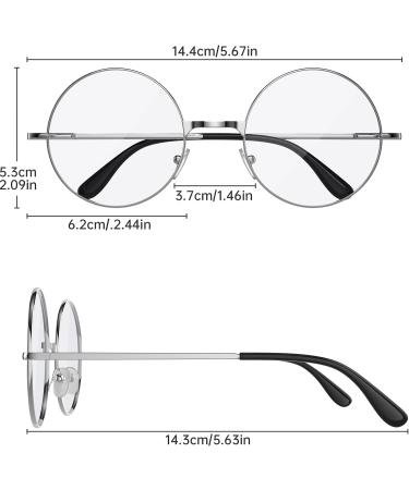 Shop 3-Piece Retro Round Glasses | Unisex Vintage Metal Frame & Clear Lenses - Perfect for Decoration! - Buy Online on GoSupps.com