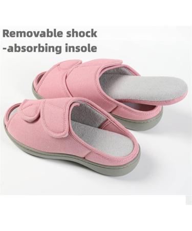 Womens Diabetic Edema Slippers - Adjustable Strap Extra Wide Sandals for Swollen Feet - Pink XS - Buy Online on GoSupps.com