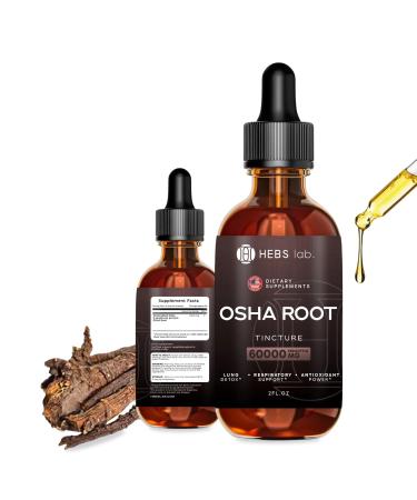 HEBS LAB. OSHA Root Tincture - OSHA Tincture Herb Extract - Immune Support Supplement - Lung Detox for Smokers - Ligusticum Porteri Extract Helps Quit Smoking 2 FL Oz - Made in USA