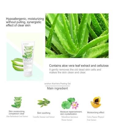 Korea Facial Clean Care_arrahan AloeVera Peeling Gel 180ml / 6.09 fl.oz. Skin Moisturizing/Exfoliation/Sebum Control/Blackhead Control/Skin Smoothing. - Buy Online on GoSupps.com