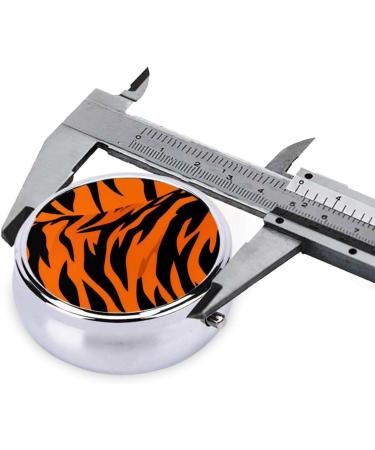 Round Mini Travel Pill Organizer - 2.0x2.0x0.7 Tiger Stripes Orange - International Shipping Available - Buy Online on GoSupps.com