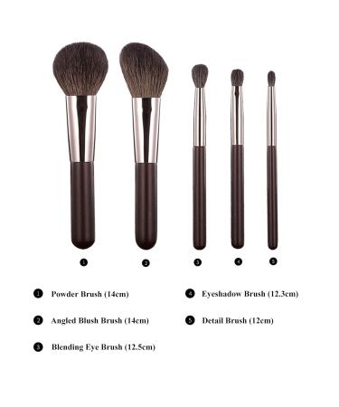 Travel Makeup Brushes Set 5PCS Portable Professional Mini Cosmetic Kit for Blush Contouring & Highlighting - Buy Online on GoSupps.com