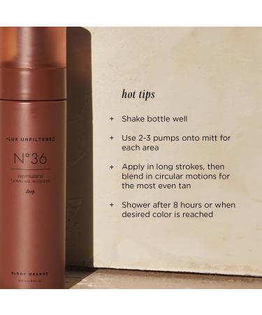 + Lux Unfiltered N 36 DEEP Supernatural Tanning Mousse Foam in Blood Orange Quick + Immediate Sunless Fake Tan Self Tanner - Buy Online on GoSupps.com