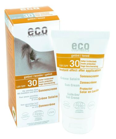 eco cosmetics tinted sunscreen SPF 30 with sea buckthorn and olive (1 x 75 ml) 75 ml (1 pack) - Buy Online on GoSupps.com