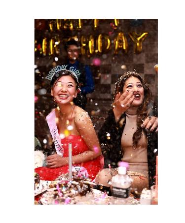 Blue Birthday Crown for Women - Rhinestone Princess Tiara & Sash Set | Happy Birthday Headband & Accessories - Buy Online on GoSupps.com