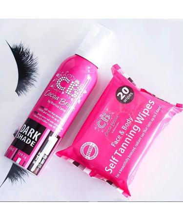 Cocoa Brown Self Tanning Wipes - Natural Looking Sunless Tanner for Face & Body | 20 Long-Lasting Tanning Wipes - International Shipping Available - Buy Online on GoSupps.com