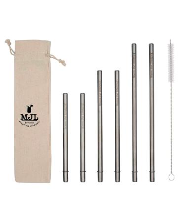 Combo Pack Safer Rounded End Stainless Steel Metal Straws for Mason Jars (6 Pack + Cleaning Brush + Bag) Combo 6 Pack