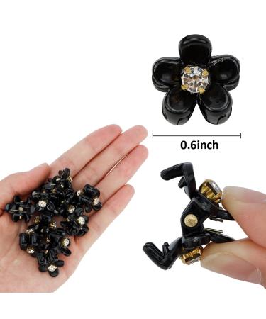 ATODEN Mini Flower Hair Clips - 10 Pack Rhinestone Tiny Claw Clips for Thin Hair - Cute Daisy Jaw Clips for Women, Girls, Kids & Teens - Black - Buy Online on GoSupps.com