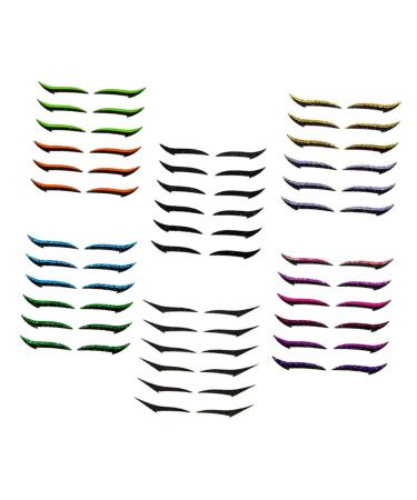 IWOWHERO 6Pcs Eyeliner double sided eyelid tape Glitter Eyelid Tape Reusable Double Eyelid Tapes cosmetics