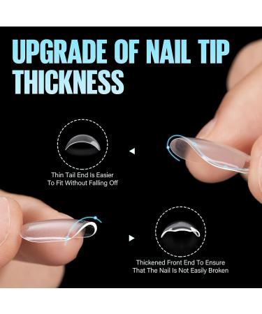Tomicca Quadrat Artificial Nail Tips - 504 Ultra Short Gel Tips for DIY Nail Art & Studios | 12 Sizes French Full Cover Nail Tips - Buy Online on GoSupps.com