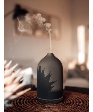 Salcing Black Ceramic Aroma Diffuser - BPA-Free Essential Oil Diffuser with Adjustable Fog Mode & Auto Power-Off for Home Office & Yoga - 150ml - Buy Online on GoSupps.com