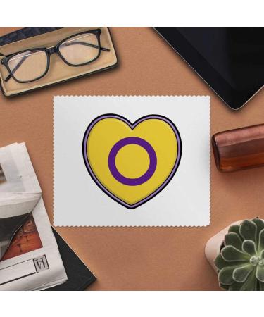 Azeeda Intersex Pride Flag Heart Microfiber Cleaning Cloths - Set of 2 | Perfect for Eyeglasses & Lenses - International Shipping Available - Buy Online on GoSupps.com