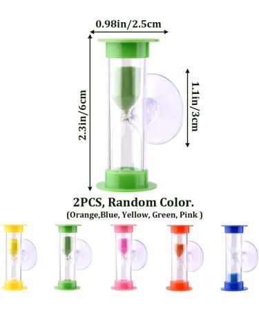 2-Piece Hourglass Toothbrush Timer Set Colorful 2/3 Minute Sand Timers with Suction Cups for Kids Perfect for Games & Cooking - Buy Online on GoSupps.com