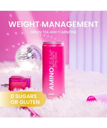 RSP NUTRITION AminoLean Energy Drink - Sugar Free Vegan Amino Acids No Jitters Berry Elixir 12 Pack - Buy Online on GoSupps.com