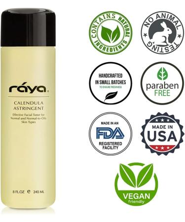 RAYA Calendula Astringent with AHA - 6 oz Glycolic Facial Toner for Combination & Oily Skin | Normalize pH & Fight Break-Outs | Alpha Hydroxy Acids - Buy Online on GoSupps.com