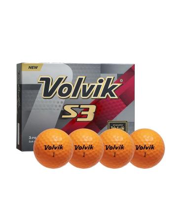 Volvik S3 Golf Balls (One Dozen) Orange