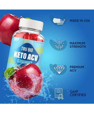 Tru Bio Keto ACV Gummies Maximum Strength Gummies Powerful Formula with ACV Vitamin B12 Pomegranate and Beet Root (3 Pack) - Buy Online on GoSupps.com