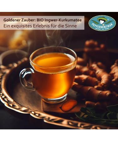 Organic Turmeric Tea 500g - Ayurvedic Vitality Blend | Refreshing & Revitalizing Peppermint & Ginger | International Shipping Available - Buy Online on GoSupps.com