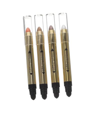 FOMIYES 4pcs Highlighter Eyeshadow Pencil Metallic Eye Shadows Glitter Eyeshadow Neutral Eyeshadow Plastic