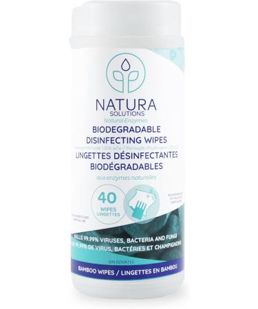 Natura Disinfecting Wipes All-Natural All-Purpose Biodegradable (made from Bamboo) Kills 99.99% of Viruses and Baceteria for Residential or Commercial use 40 count per pack (Multi-Pack of 6) 40 count (Pack of 6) - Buy Online on GoSupps.com