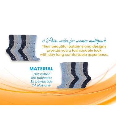 Soft Wide Top Diabetic Socks for Women - 6 Pairs, UK4-8 US 5-9, Black - Buy Online on GoSupps.com