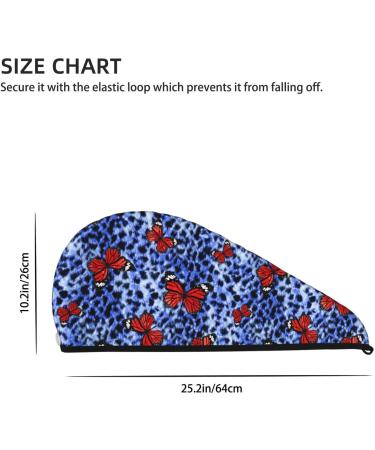 Hair Towel Wrap with Button | Quick-Dry Towel Turban for Effortless Styling | Abstract Colorful Butterflies Design - International Shipping Available - Buy Online on GoSupps.com