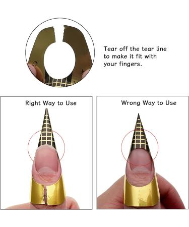 20 Pieces Acrylic Nail Forms Gold Horseshoe Nail Extension Tips for Acrylic Nails UV Gel Nail Extension Forms Guide Stickers - Buy Online on GoSupps.com