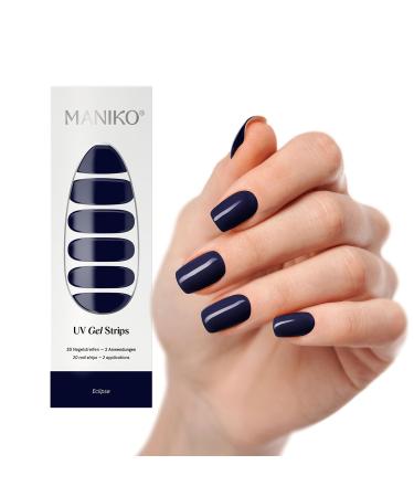 Maniko UV gel strips - self -adhesive nail film for up to 2 applications - vegan & long -lasting - manicure for natural nails (20 UV gel strips) (Eclipse)