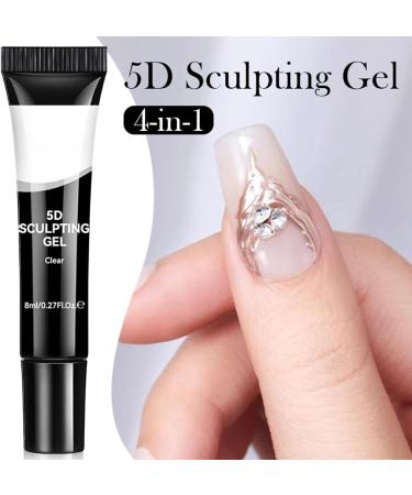 Sculpting Nail Gel 5D Clear Nail Art Gel - Transparent Manicure Supplies for Beginners Women and Events - Buy Online on GoSupps.com