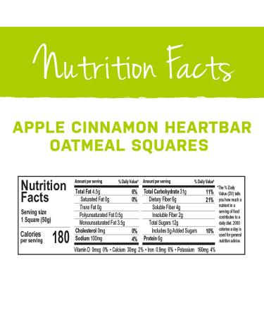 Corazonas Heartbar Oatmeal Square - Apple Cinnamon (Pack of 12) | 1.76 oz - Buy Online on GoSupps.com