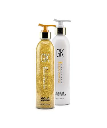 Buy GK Hair Gold Shampoo & Conditioner Duo - Moisturizing Hair Care with Free Argan Oil Serum | Argan Oil Shea Butter Natural Oils for Shine & Protection - International Shipping Available - Buy Online on GoSupps.com