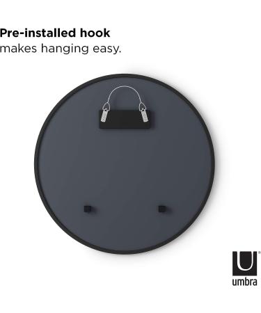 Umbra Hub Round Wall Mirror 24-Inch Black Rubber Frame | Modern Decor for Entryways, Washrooms, Living Rooms | Stylish Home Accent - Buy Online on GoSupps.com