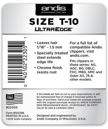 Andis Carbon-Infused Steel UltraEdge Dog Clipper Blade T-10 (1/6 Cut Length) - Size T-10 for Professional Grooming | Fast International Shipping - Buy Online on GoSupps.com