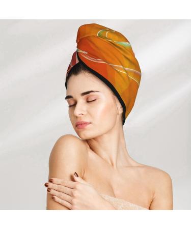 Orange Flower Psychedelic Microfiber Hair Towel | Super Absorbent Coral Velvet Wrap for Women - Quick Dry for Long Curly & Thick Hair - Buy Online on GoSupps.com