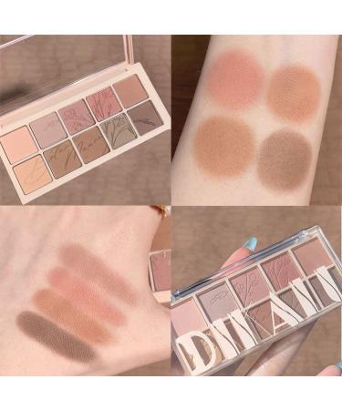 Go Ho 10 Color Matte Eyeshadow Palette - Highly Pigmented Waterproof Shadows in Light Pink & Brown - Spring Warm Collection - Buy Online on GoSupps.com