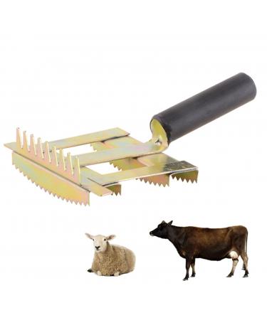 Agatige Livestock Shedding Comb Cattle Cow Bull Grooming Brush Dematting Combs Antipruritic Harrow Rake Grooming Tool Cattle Hair Rake