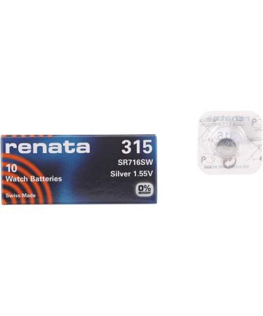 Buy Genuine Fresh Renata 315 SR716SW Swiss Made Silver Batteries - Pack of 10 | 1.55V - International Shipping Available - Buy Online on GoSupps.com