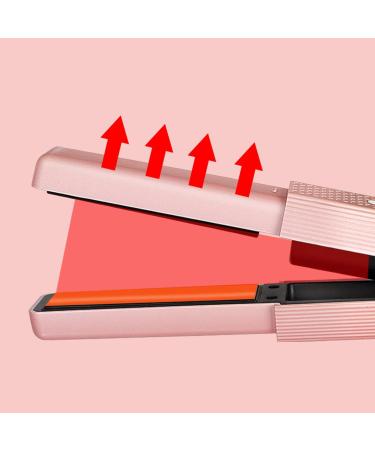 Portable Cordless Hair Straightener & Curling Iron - Fast Heating & Rechargeable Ideal for Travel Pink - Buy Online on GoSupps.com