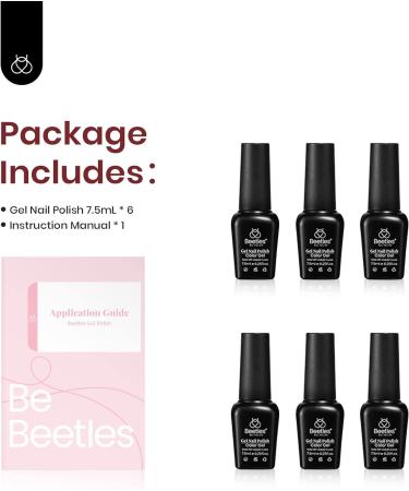 Beetles Reflective Glitter Gel Polish Set - 6 Holographic Colors - Soak Off UV LED - Spring Summer Nail Polish Kit - Buy Online on GoSupps.com