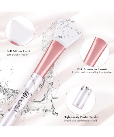 DUAIU Silicone Face Mask Brush Set - 2PCS Pink | Facial Applicator Tool for Mask, Eye Cream, Mud, Clay | Soft Silicone Head for DIY Masks - Buy Online on GoSupps.com
