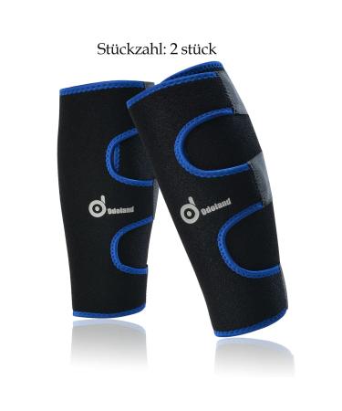 Odoland Adjustable Calf Support - Compression Stockings for Muscle Tear Relief - Blue - 1 Pair - Buy Online on GoSupps.com