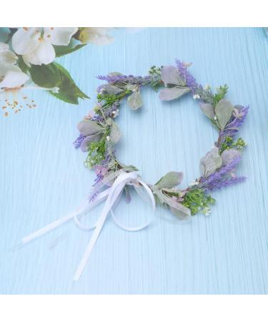Minkissy Womens Headbands Lavender Flower Flower Headband Floral Hair Garland Fairy Flower Headband Wedding Hair Accessories for Girls Brides Ladies Purple Flower Hair Accessories - Buy Online on GoSupps.com