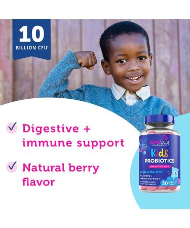 LoveBug Kids Probiotics - Delicious Berry, 10 Billion CFU, 30 Chewable Tablets - Buy Online on GoSupps.com