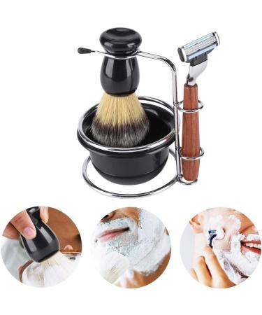 Belissy 4-in-1 Razor Set - Manual Razor with Shaving Brush & Metal Stand Holder - Complete Wet Shaving Kit with Bowl & Brush - Perfect for Smooth Shaving - Buy Online on GoSupps.com