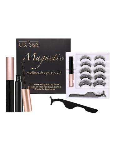 Magnetic eyelash and eyeliner kit 1 Tube of Magnetic Eyeliner 5 Pairs of Magnetic Eyelashes 1 Eyelash Applicator